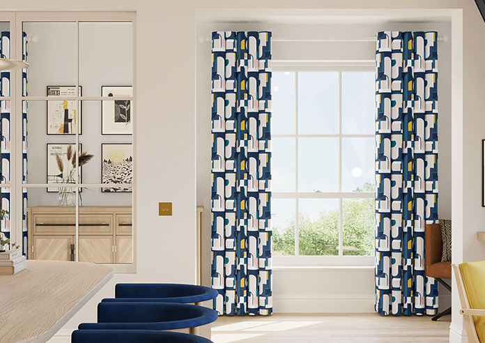 Archways, Navy - Made to Measure Curtains - Image 3